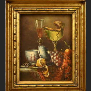 Martwa natura obraz z owocami i nautilusem 