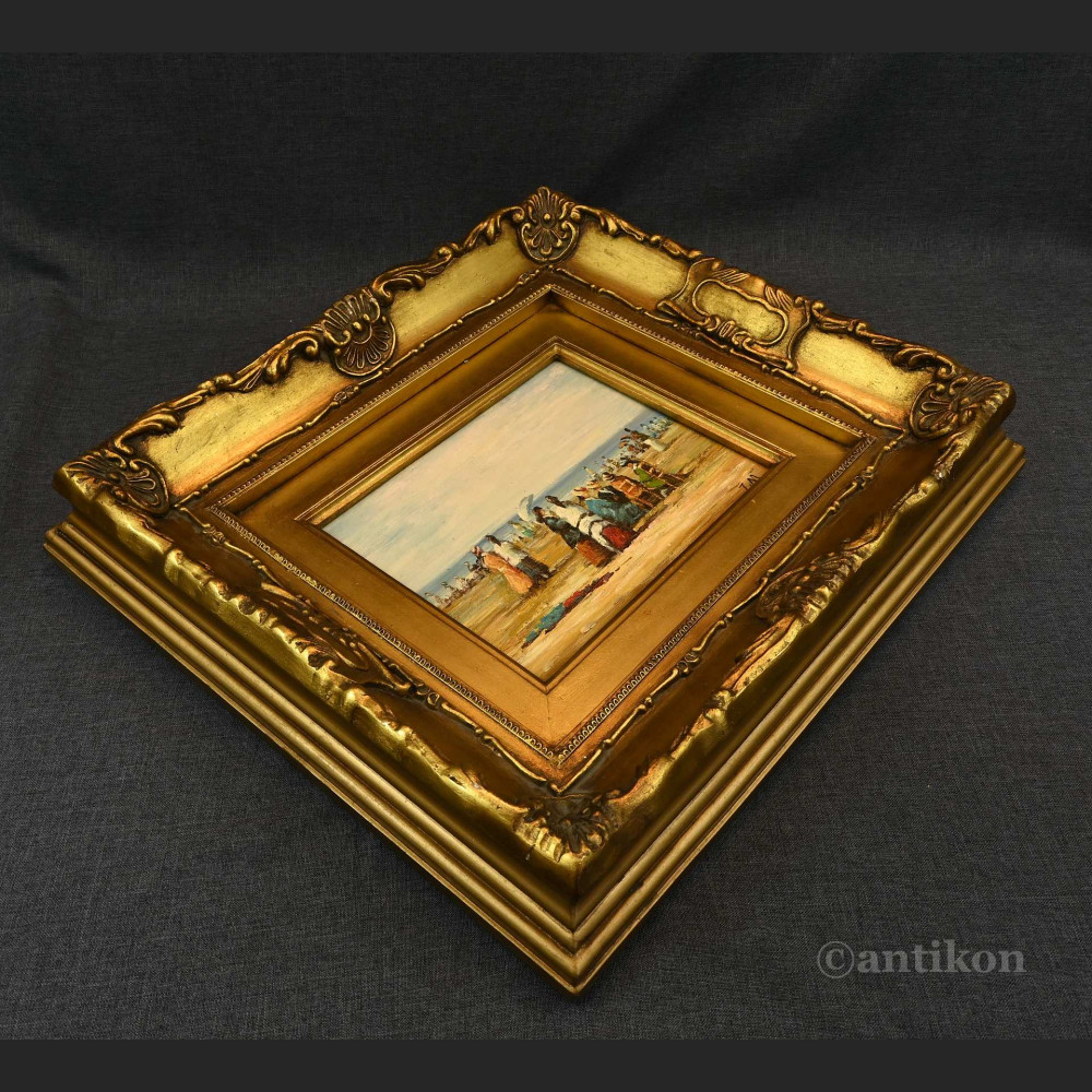 Arystokracja na plaży obraz impresja w ramie Arystokracja na plaży obraz impresja w ramie