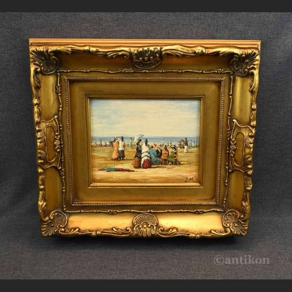 Arystokracja na plaży obraz impresja w ramie Arystokracja na plaży obraz impresja w ramie