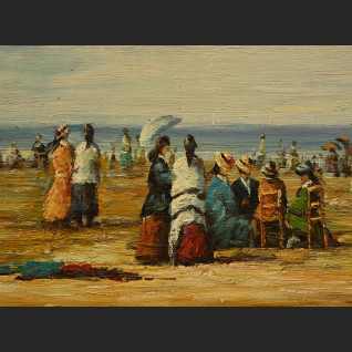 Arystokracja na plaży obraz impresja w ramie Arystokracja na plaży obraz impresja w ramie