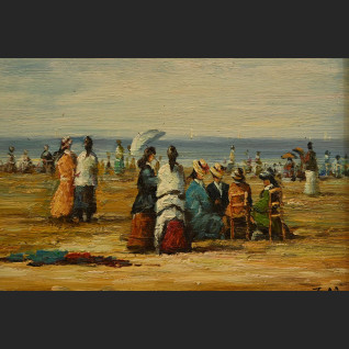 Arystokracja na plaży obraz impresja w ramie Arystokracja na plaży obraz impresja w ramie