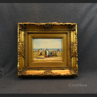 Arystokracja na plaży obraz impresja w ramie Arystokracja na plaży obraz impresja w ramie