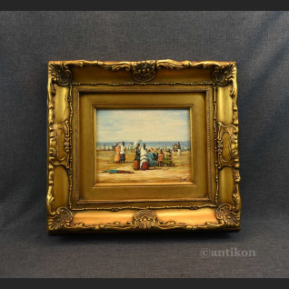 Arystokracja na plaży obraz impresja w ramie Arystokracja na plaży obraz impresja w ramie