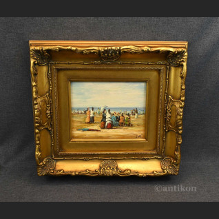 Arystokracja na plaży obraz impresja w ramie Arystokracja na plaży obraz impresja w ramie