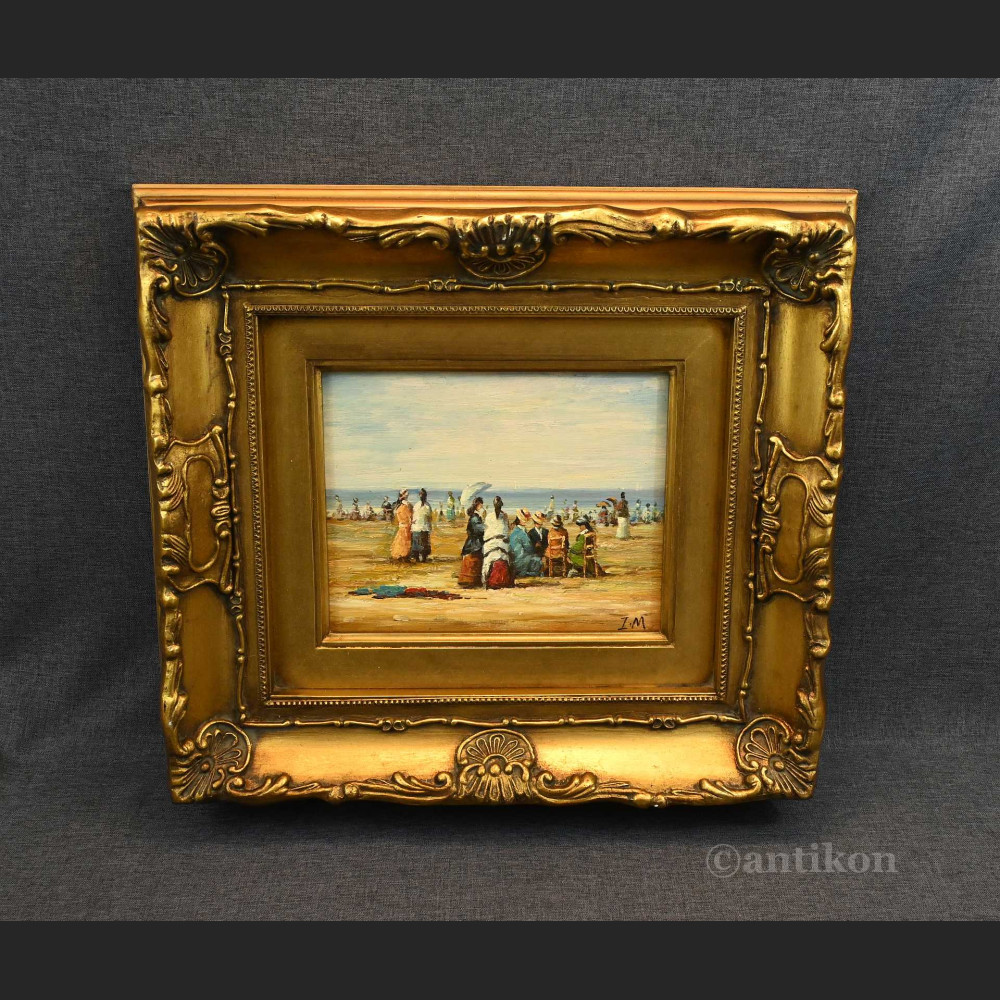 Arystokracja na plaży obraz impresja w ramie Arystokracja na plaży obraz impresja w ramie