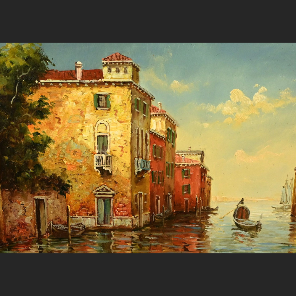 Wenecja obraz olejny piękna rama 