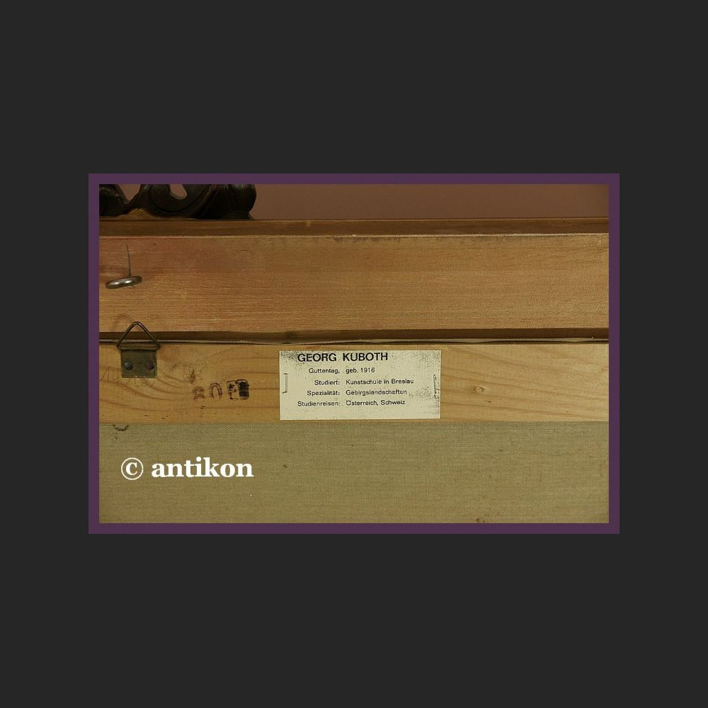 PRZEŚLICZNY STARY OLEJ NA PŁÓTNIE GÓRSKI PEJZAŻ AUKCYJNY ARTYSTA