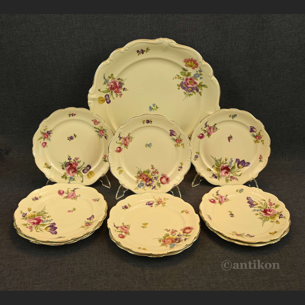 Porcelana Rosenthal komplet talerzy z paterą 