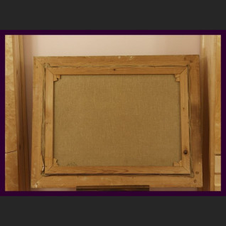 STADO KONI ZNAKOMITY OBRAZ OLEJNY NA PŁÓTNIE PIĘKNA ZŁOCONA RAMA