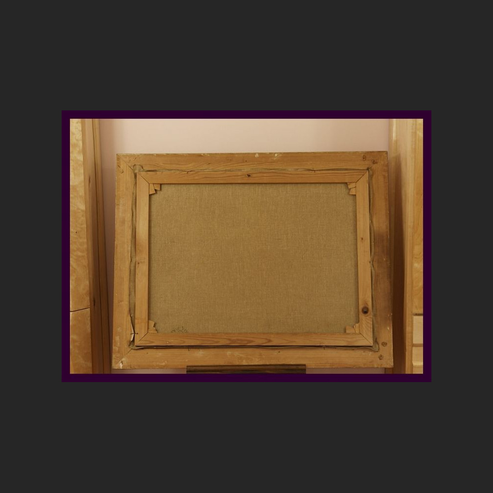 STADO KONI ZNAKOMITY OBRAZ OLEJNY NA PŁÓTNIE PIĘKNA ZŁOCONA RAMA