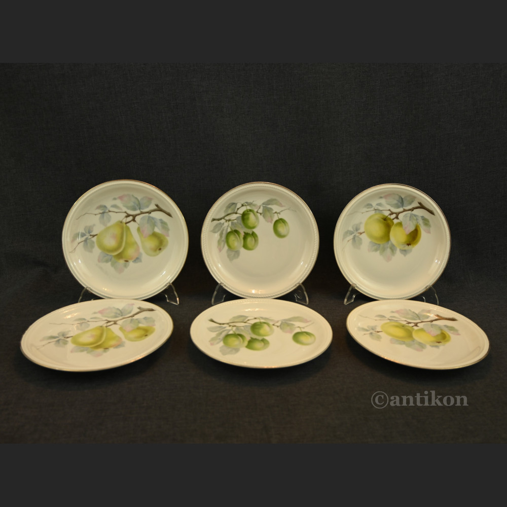 Talerze deserowe Rosenthal motyw owoców Talerze deserowe Rosenthal motyw owoców