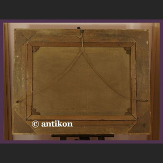 Stary obraz olejny pejzaż Sielska plaża antyki 