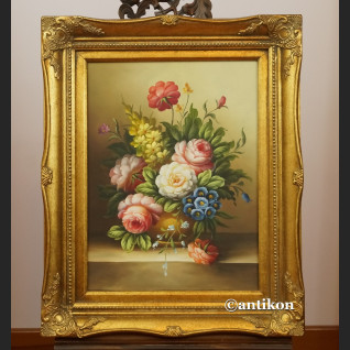 Kwiaty polne w wazonie obraz w ramie 