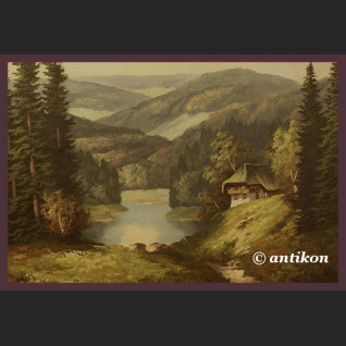 Pejzaż olejny górskie jezioro 