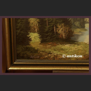 Pejzaż olejny górskie jezioro 