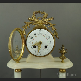 Zegar kominkowy z wahadłem biały Zegar kominkowy z wahadłem biały