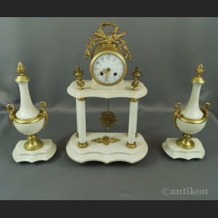 Zegar kominkowy z wahadłem biały Zegar kominkowy z wahadłem biały