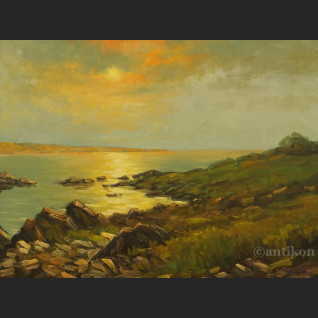 Zachód słońca malarstwo olejne 