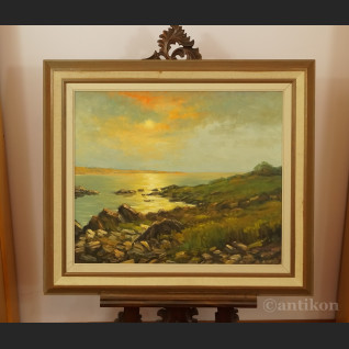 Zachód słońca malarstwo olejne 