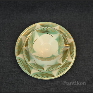 Filiżanka trio pistacjowa art deco Filiżanka trio pistacjowa art deco
