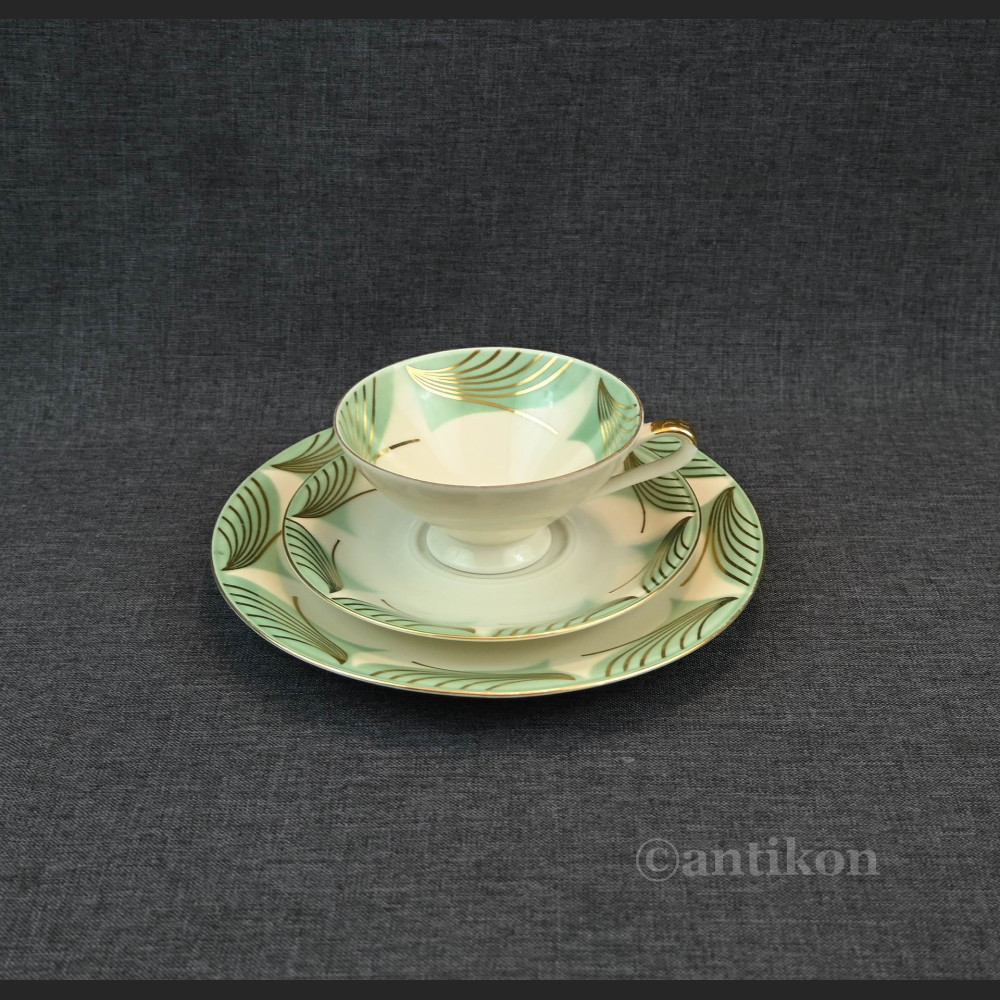 Filiżanka trio pistacjowa art deco Filiżanka trio pistacjowa art deco