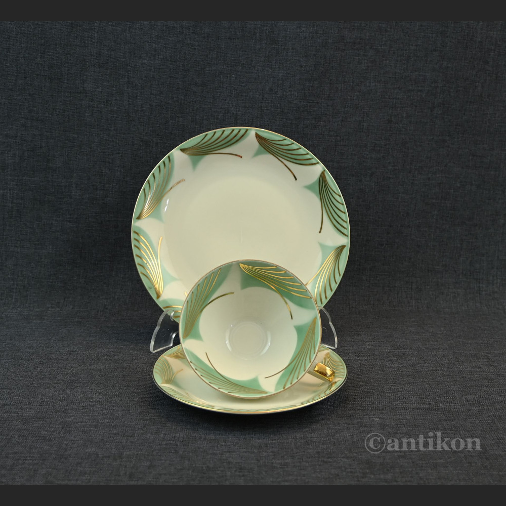Filiżanka trio pistacjowa art deco Filiżanka trio pistacjowa art deco