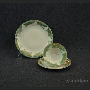 Filiżanka trio pistacjowa art deco Filiżanka trio pistacjowa art deco