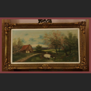 Obraz sielski pejzaż na wsi domostwo  Obraz sielski pejzaż na wsi domostwo