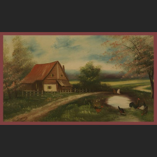 Obraz sielski pejzaż na wsi domostwo  Obraz sielski pejzaż na wsi domostwo