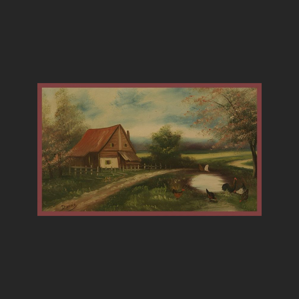 Obraz sielski pejzaż na wsi domostwo  Obraz sielski pejzaż na wsi domostwo