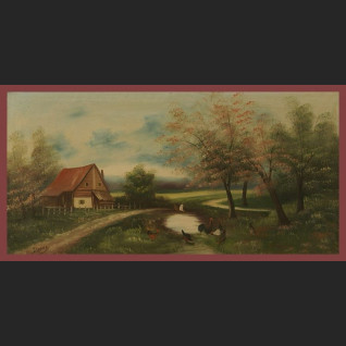 Obraz sielski pejzaż na wsi domostwo  Obraz sielski pejzaż na wsi domostwo