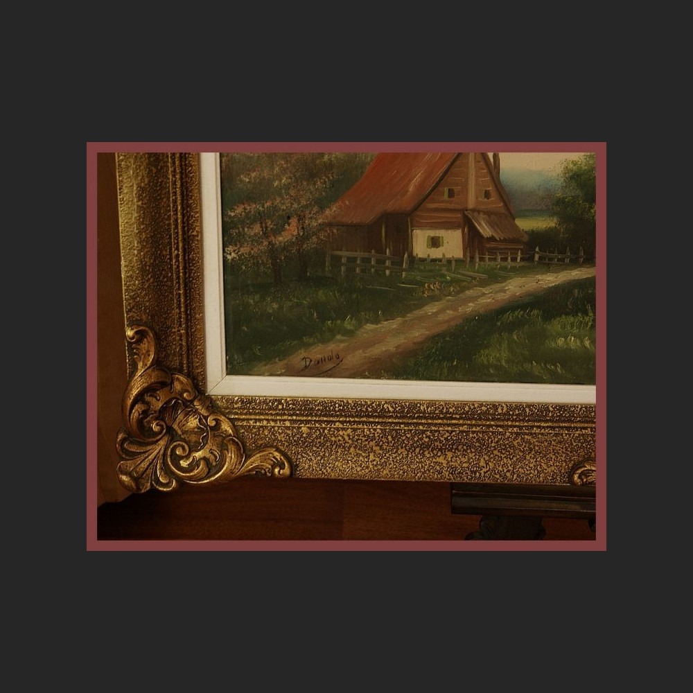 Obraz sielski pejzaż na wsi domostwo  Obraz sielski pejzaż na wsi domostwo