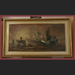 ZAŁADUNEK W PORCIE ŚWIETNY OBRAZ OLEJNY NA PŁÓTNIE ZAŁADUNEK W PORCIE ŚWIETNY OBRAZ OLEJNY NA PŁÓTNIE