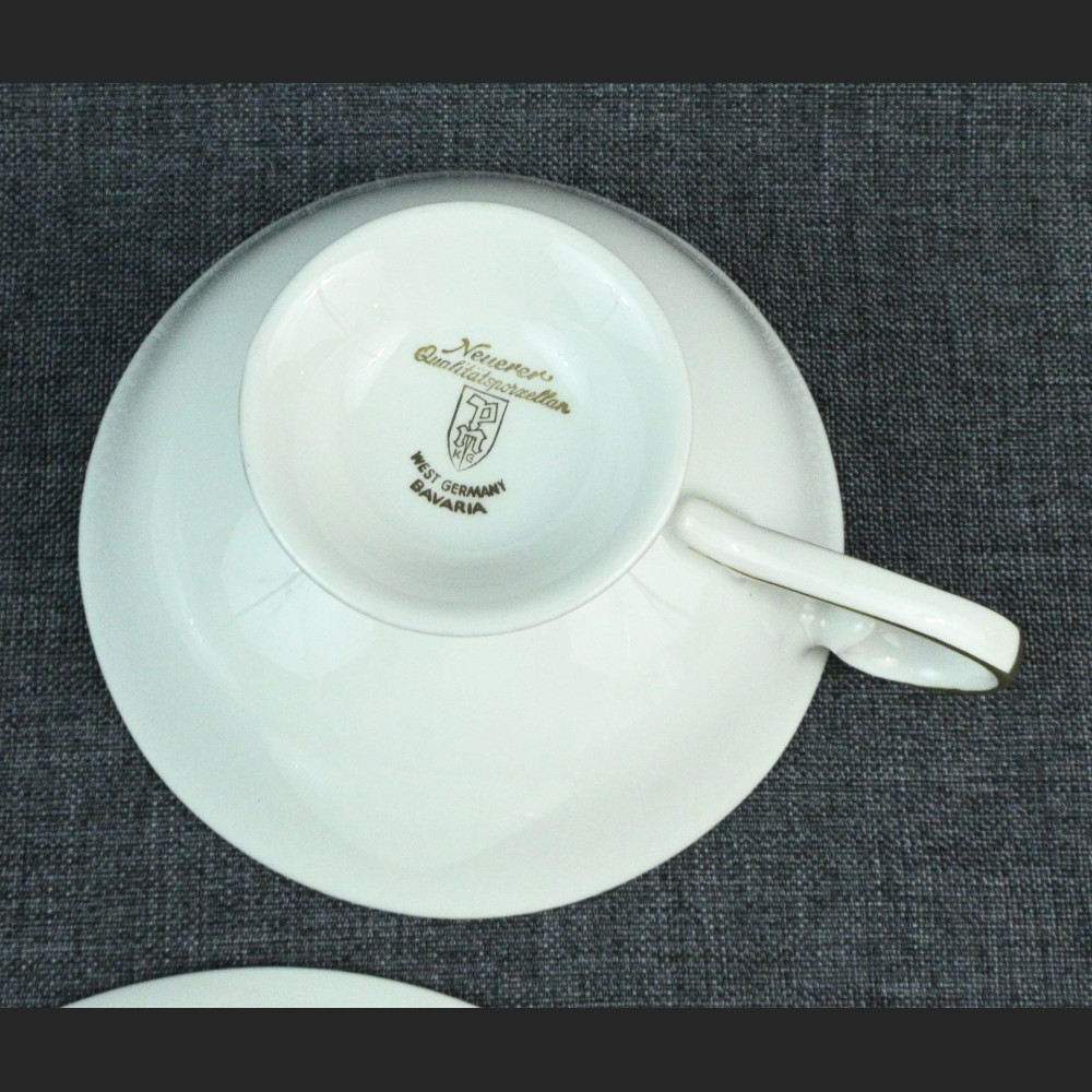 Stare trio porcelanowe czerwono złote 