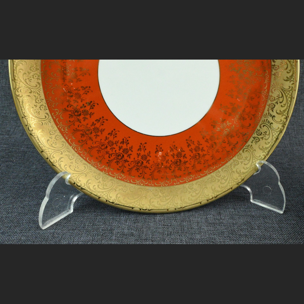 Stare trio porcelanowe czerwono złote 