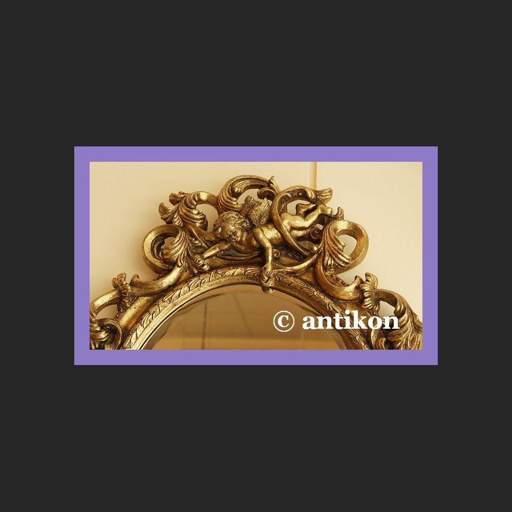 STYLOWE BAROKOWE LUSTRO W ZŁOCONEJ RAMIE