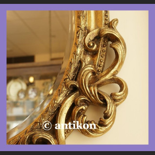 STYLOWE BAROKOWE LUSTRO W ZŁOCONEJ RAMIE