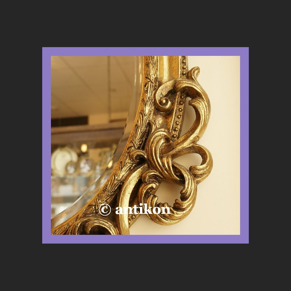 STYLOWE BAROKOWE LUSTRO W ZŁOCONEJ RAMIE