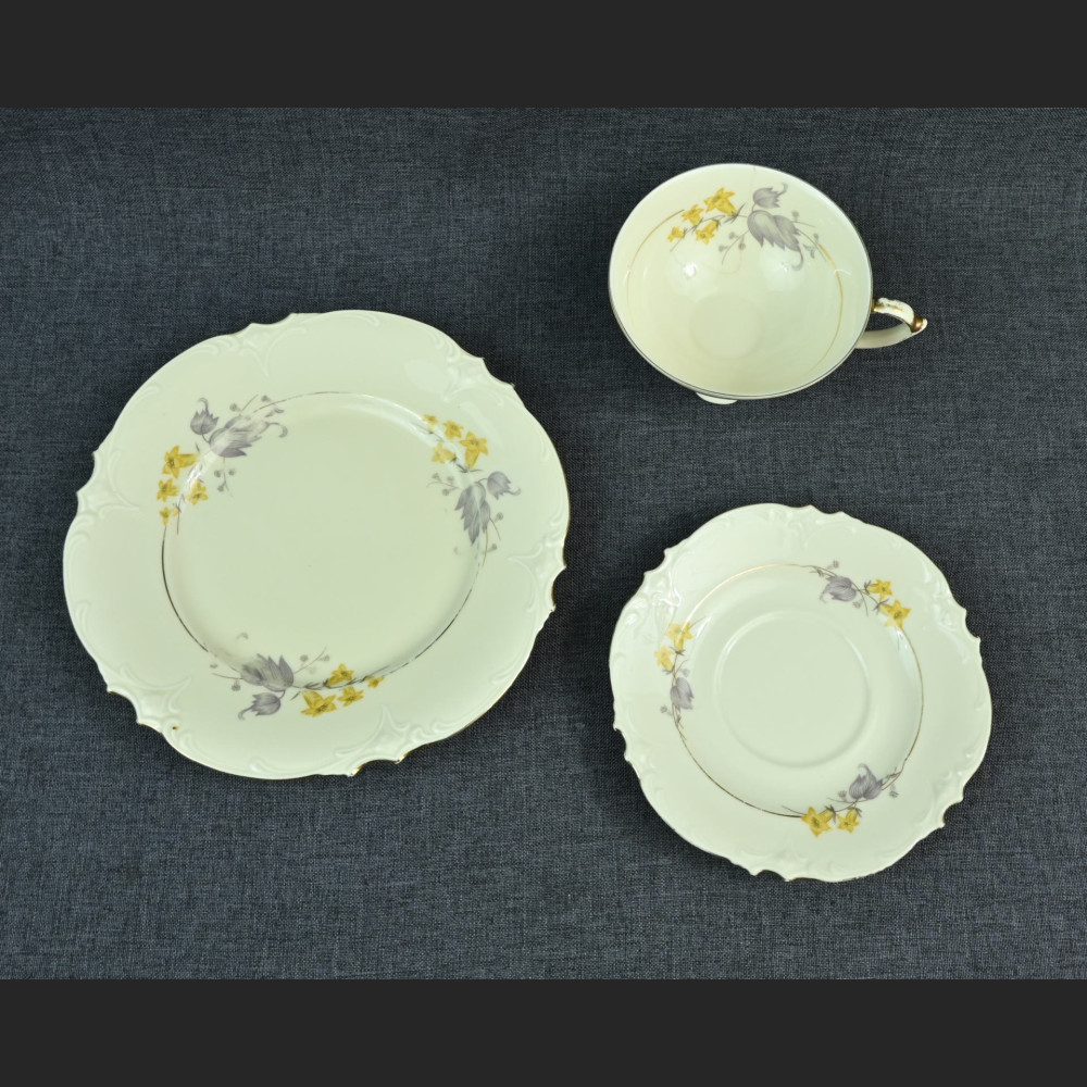 Trio porcelanowe forsycja kremowa porcelana Trio porcelanowe forsycja kremowa porcelana