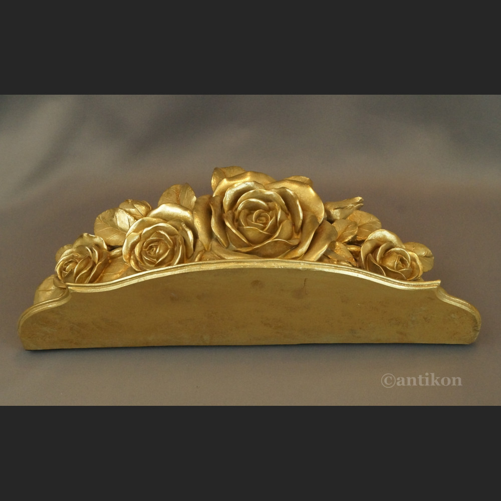 Barokowa półka z różami złota Barokowa półka z różami złota