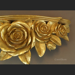 Barokowa półka z różami złota Barokowa półka z różami złota