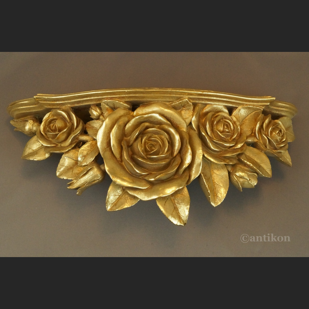 Barokowa półka z różami złota Barokowa półka z różami złota