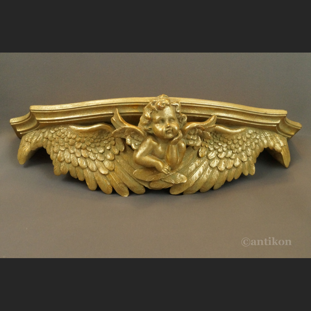 Barokowa półka z aniołem i skrzydłami 