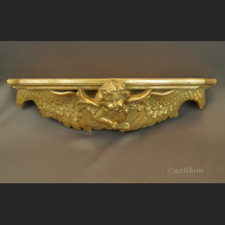 Barokowa półka z aniołem i skrzydłami 