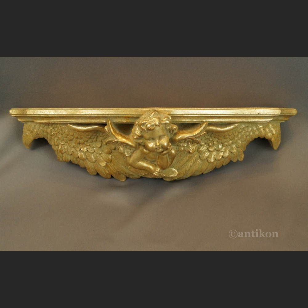 Barokowa półka z aniołem i skrzydłami 