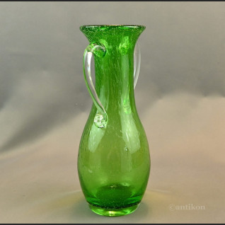 Zielony wazon antico szklany rarytas 