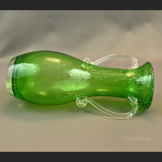 Zielony wazon antico szklany rarytas 