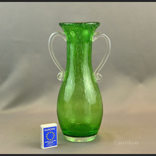 Zielony wazon antico szklany rarytas 