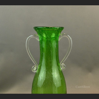 Zielony wazon antico szklany rarytas 