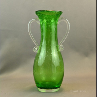 Zielony wazon antico szklany rarytas 